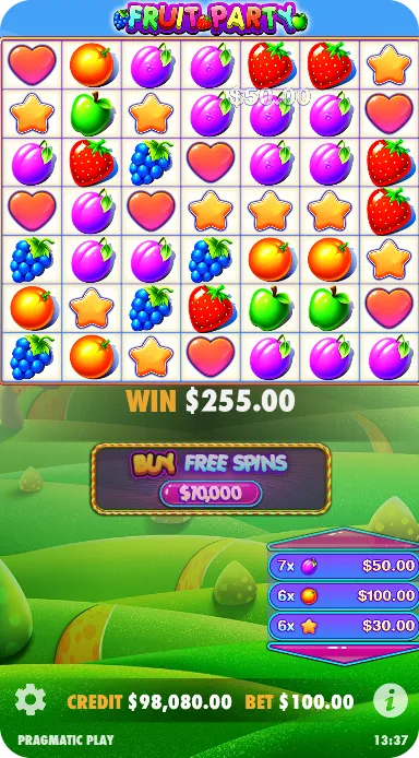 Free spins round in Fruit Party